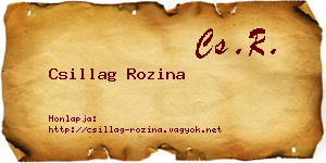 Csillag Rozina névjegykártya